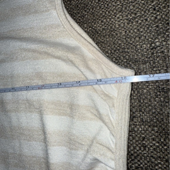 GAP Beige and White Stripes Ruched Sleeveless Muscle Tee, Small - Picture 10 of 10